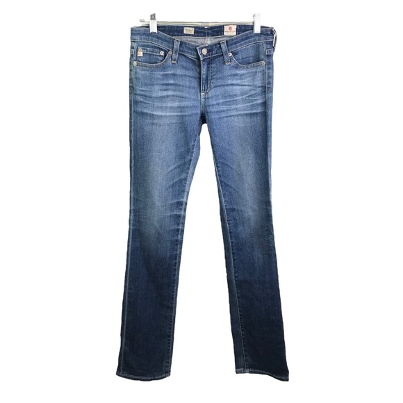 AG Adriano Goldschmied Women's Ballad Slim Bootcut Jeans Blue Denim Low Rise 25R - Picture 1 of 13